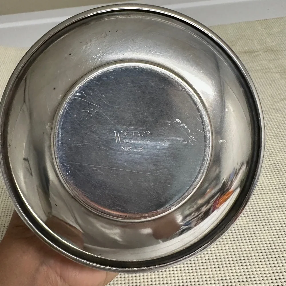 Wallace Silverplated Syrup Pitcher Small With Underplate Vintage